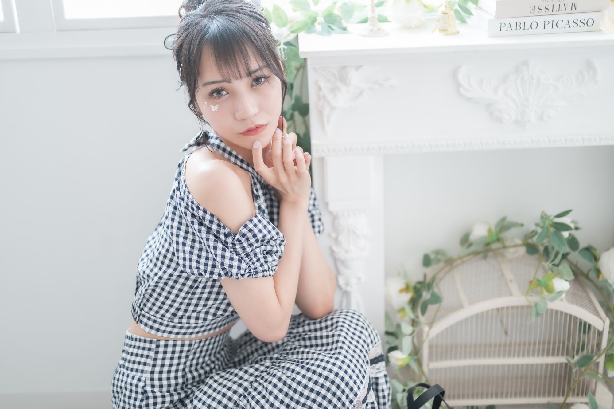 ネイビー×白のギンガムチェック